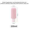 Storage Bottles 200ml Shampoo Container Silicone Refillable Bottle Lotion Squeeze Tube Travel Box Portable Size Makeup Tool Empty