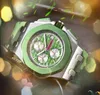 Relógios masculinos de marca superior de alta qualidade, um, dois, três olhos, designer, elástico colorido, relógio automático, movimento de quartzo, relógios de pulso populares, presentes de aniversário para meninos