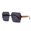 50% OFF Wholesale of New frameless women's cut edge square gradient sunglasses fashionable glasses