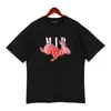 디자이너 Mens Tshirts 인쇄 된 남자 패션 하이 탑 티셔츠 코튼 캐주얼 Amirri 티셔츠 반팔 힙합 Y2K 그래픽 티 Streetwear Luxury SIZE S-4XL