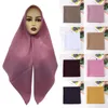 Scarves 110 110cm Cotton Square Scarf Muslim Hijab Shawl Islamic Turban Headband Solid Color Large Size Headscarf Head Wrap