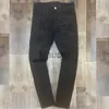 Mäns jeans män trasiga hål bla heta borr blyerts jeans smala män street punk denim byxor klassiska cowboys mager ung man cyklistbyxor j230626