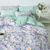 Bedding sets Floral Set with Duvet Cover Flat Sheet Pillowcases Kids Queen Full Size Boys Girls Bed Linen 230625