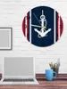 壁の時計垂直青い赤いストライプ白いアンカー明るいポインター時計家の家の装飾