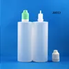 100 ensembles / lot 120 ml bouteilles de compte-gouttes en plastique Tamper Évident Enfant Double épreuve Caps à aiguille fine