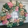 Party Decoration avokado Green Balloon Garland Arch Kit Retro Pink Latex Balloons Wedding Födelsedag Baby Shower Supplies Helium