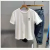 Herren-T-Shirts, Sommer-Männertrends, Freizeitpflege, kurzärmeliges T-Shirt mit Rückendruck, junges Mandarin-Unterteil, Oberteil 230625