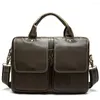 Briefcases 2023 Arrival Natural Cow Leather Crocodile Grain Briefcase Genuine Business Case Laptop Bags 8002