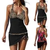 Donne da bagno femminile signore leopard Leaf stampato abito da bagno con costumi da bagno sottoposti a donne per il bagno di ragazze girasole 6