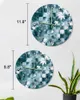 Wall Clocks Botanical Leaves Mosaic Watercolor Tie-Dye Luminous Pointer Clock Home Ornaments Round Silent Living Room Decor