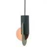 Pendant Lamps Nordic Modern Light Color Matching Single Head Hanging Lamp Green Cylindrical LED Bedroom Home Lighting Fixtures WJ1010