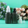 Big Sale 10 ML 100 Pcs LDPE BLACK Color Plastic Dropper Bottles With Tamper Proof Caps & Tips Safe Vapor Squeeze thin nipple Ojfee