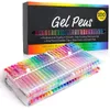 Color Gel Pen Set Art Creation Tools inklusive glitter metallbläck för att måla skissande studentgåvor.