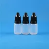 100 pcs 10 ml (1/3 oz) bouteilles de compte-gouttes en plastique Capes d'épreuves TIPS SAFE LDPE E VAPOR CIG liquide 10 ml