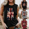 Women's Tanks Women's Round Neck Sleeveless Independent Day Flag Pattern Printed Tank Top And Corset