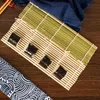 1 peça cortina de rolo de cortina de bambu molde de sushi de couro verde japonês bola de arroz molde de sushi tapete de algas marinhas faça você mesmo