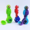 Cool Colorful Silicone Pipes Moon Lunar Pilot Style Glass Singlehole Nineholes Filter Skärm Bytesbar skedskål ört Tobak Cigaretthandhållare Rökning Rökning