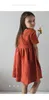 Girl Dresses Cotton Linen Girls Strap Dress Ruffles Lace Kids Beach Summer Toddler Bohemian Style Clothing 0-6Yrs Party