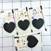 Notas 24 pçs/lote Kawaii Heart Black Memo Pad Sticky Note Cute N Times Papelaria Etiqueta Bloco de Notas Material pós-escolar atacado 230626