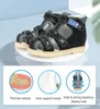 Sandals Ortoluckland Children Boys Orthopedic Black Walking Shoes for Kids Little Baby Adjustable Adorable Closed Toe Footwear 230626