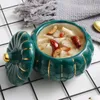 Skålar keramik med täckguld inlay bordsartiklar dessert ångat ägg litet skål kök hem dagligen ganska praktiskt miljövänligt