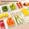 Storage Bottles Jars Refrigerator Organizer Box Fridge Organizers Bins Plastic Stackable Drawer Container for Kitchen Cabinets 230625