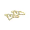 Novo anel de casamento do amor de alta qualidade pavimentado completo Cz pedra ouro prata cor melhor presente jóias