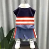 Set di abbigliamento Abiti estivi per neonati personalizzati Top e pantaloncini in cotone senza maniche a righe 2 pezzi Abbigliamento sportivo casual per ragazze Set per bambini grandi 230626