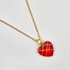 Mignon rouge rose coeur pendentif collier pour femmes hommes acrylique tour de cou colliers collier chaîne bijoux cadeau