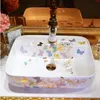 Ceramic Counter Top Wash Basin Cloakroom Hand Painted Vessel Sink bathroom sinks oval shape wash bowl basingood qty Gmglm