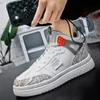 Sneakers Children High Top Sneakers Boys Men Basketball Shoes Street Style Hip-Hop Dance Board Shoes Leather Fashion Kids Sports Shoes 230625