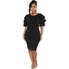 Casual Dresses Sexy Solid Short Sleeve Mini Dress Women Round Neck High Waist Skinny 2023 Summer Female Chic Party Vestidos