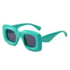 Newest Inflated Sunglasses Women Men Cute Square Candy Color Glasses Trendy Thick Frame Punk Shades