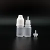 Lotto 100 Pz 3 ML Flaconi contagocce in plastica con tappi a prova di bambino Suggerimenti per tappi a prova di bambino Comprimibili per e Cig con capezzolo lungo Xapok