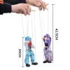 300pcs 7 Style 25cm Drôle Vintage Coloré Pull Corde Marionnette Clown En Bois Marionnette Artisanat Jouets Activité Commune Poupée Enfants Enfants Cadeaux DH0587