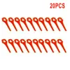 20/100pc Grass Trimmer Plastic Blades Lawn Mower Brush Cutter Head Blade Red For FUXTEC 20V FX-E1RT20 Cordless Grass Strimmer