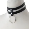 Choker chokers gotycki punkowy czarny skórzany naszyjnik dla dziewczynki goty