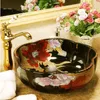 Kształt kwiatowy Ręcznie robione lavabo ceramiczne umywalki Europa luksusowy artystyczny zlew łazienkowy