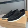 Erkekler Sıradan Ayakkabı Loafers Düşük Üst Süet İnek Deri Oxfords Lororspianas Moccasins Yaz Yürüyüş Konforu Loafer Slip Loafer Kauçuk taban Daireleri Kutu EU35-46