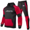 Agasalhos masculinos para motocicletas para primavera e outono, agasalhos esportivos masculinos, calças com capuz combinando com cores, conjunto de 2 peças 230625