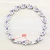 Pulseras de eslabones Hermosa pulsera de color plata de cristal púrpura Joyería de moda de salud para mujeres Caja gratis SL72