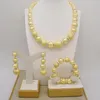 Necklace Earrings Set Fashion African Beads Dubai Gold Color Plated Bracelet Exquisite High Quality Jewelry For Women Banquet