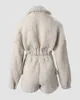 Survêtements pour femmes femmes automne hiver 2 pièces ensemble de vêtements fermeture éclair conception Teddy manteau taille haute Shorts couleur unie polaire