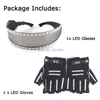 Gants LED Style LED Costume Costume Lunettes LED Gants LED Festival Performance Props LED Lunettes Laser LED Light up Gants Party Decor 230625