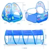 Baby Rail Baby Ballon Playpen Portable 3 i 1 barn Bollpool Barn tält Bollgrop Crawling Tunnel Kid Playground Yard Rooom Pool Gift 230625