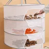 Altro Home Storage Organization 4 Strati Pieghevole Asciugatura Rete da pesca Appeso Verdure Piatti Asciugatrice Gabbia Reti domestiche Maglia Fiori Boccioli Piante Organizzatore 230626