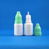 100 Sets / Lot 10ml (1/3oz) Cuentagotas de plástico Botellas BLANCAS Tapas evidentes a prueba de manipulaciones Puntas largas y delgadas LDPE E Vapor Cig Liquid 10 mL Nhcfw