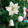 Decorative Flowers Large Paper 20cm Simulated Golden Christmas Flower 25cm Gildeds Flannelette Gauzes Tree Cuttings Diy