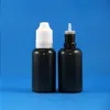 100 Sets/Lot 30ml Plastic Dropper BLACK Bottles Tamper Evident Child Double Proof Caps Long Thin Needle Tips e Cig Liquid 30 mL Mxiuo