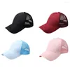 Visir Cap Hat Solid Color Justerbar Summer Baseball Anti UV Mesh toppade kvinnliga hattar utomhus